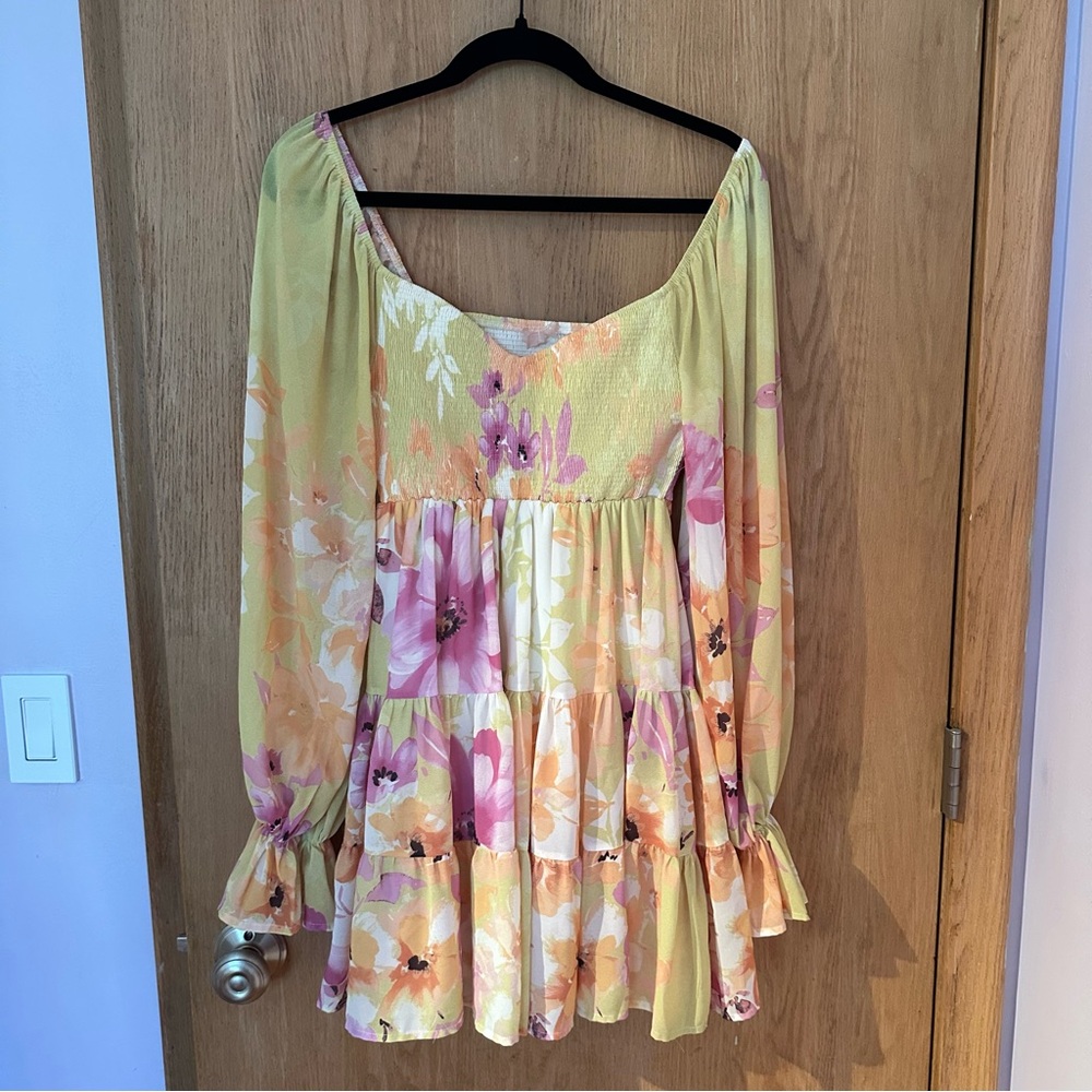 Floral Long Sleeve Women's Dress